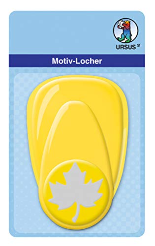 ursus-19490014-motivlocher-ahornblatt-gro-38-1-mm-mit-hebel-gelb image 2