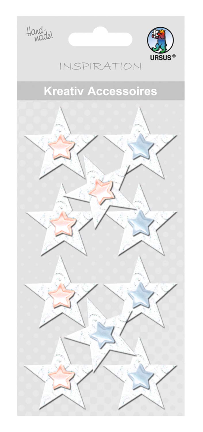 ursus-56400075-kreativ-accessoires-sterne-papier-sticker-pastell image 1