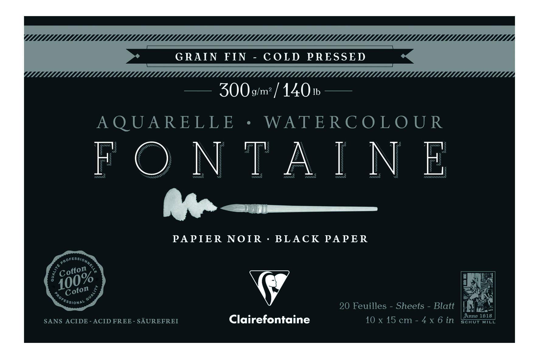 clairefontaine-fontaine-malblock-10x15-cm-300g-schwarz-20-blatt-feine-k-rnung image 1