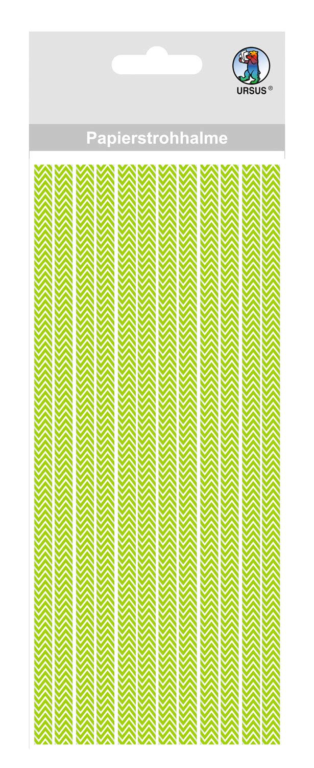 ursus-56760017-papierstrohhalme-mit-chevron-gr-n-gr-e-m-19-5-cm-16-st-ck image 1