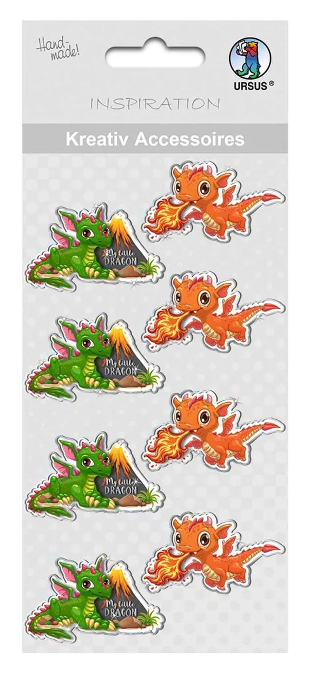 ursus-564000356f-kreativ-accessoires-1-selbstklebend-drache-8-st-ck image 1