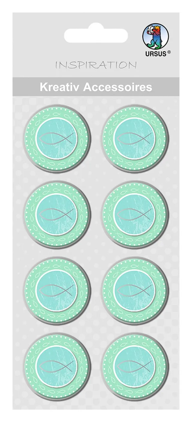 ursus-564000340-kreativ-accessoires-jesus-fisch-aqua-8-st-ck-selbstklebend-aus-v image 1