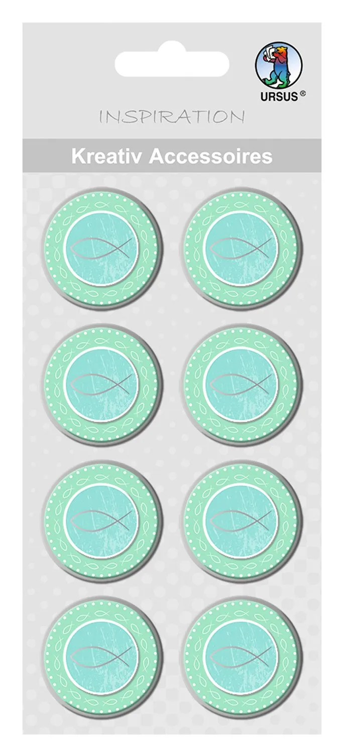 ursus-564000340-kreativ-accessoires-jesus-fisch-aqua-8-st-ck-selbstklebend-aus-v image 1