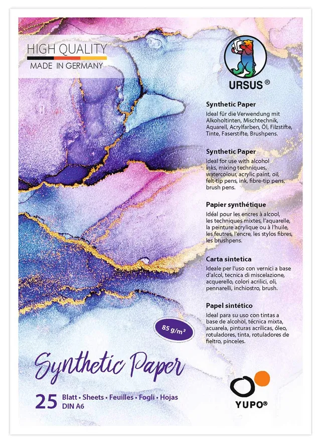 ursus-16266400-yupo-synthetic-paper-a6-25-blatt-85g-synthetikpapier-wei image 1