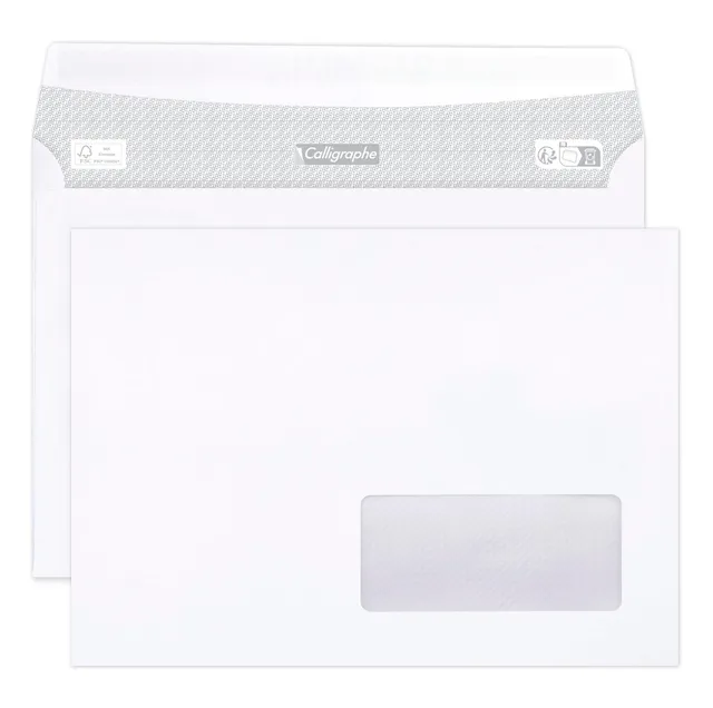 calligraphe-698c-umschl-ge-c5-162x229-mm-selbstklebend-80g-mit-fenster-karton-mi image 1