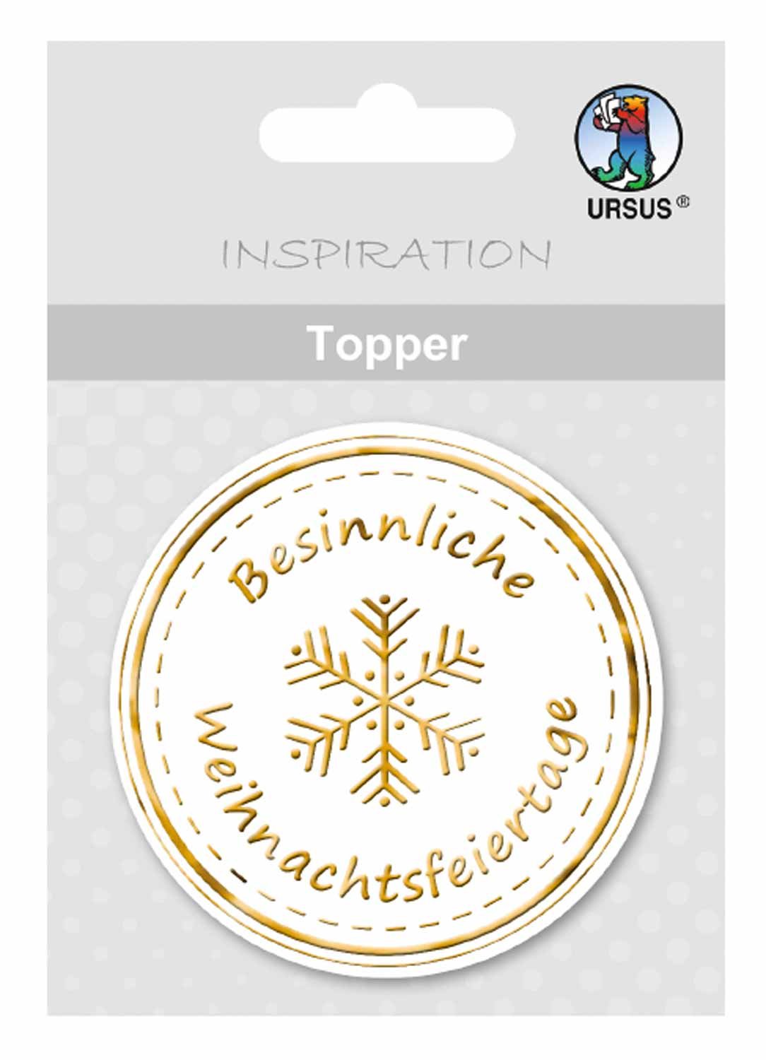ursus-topper-frohe-weihnachten-wei-gold-6-5-cm-8-st-ck image 3