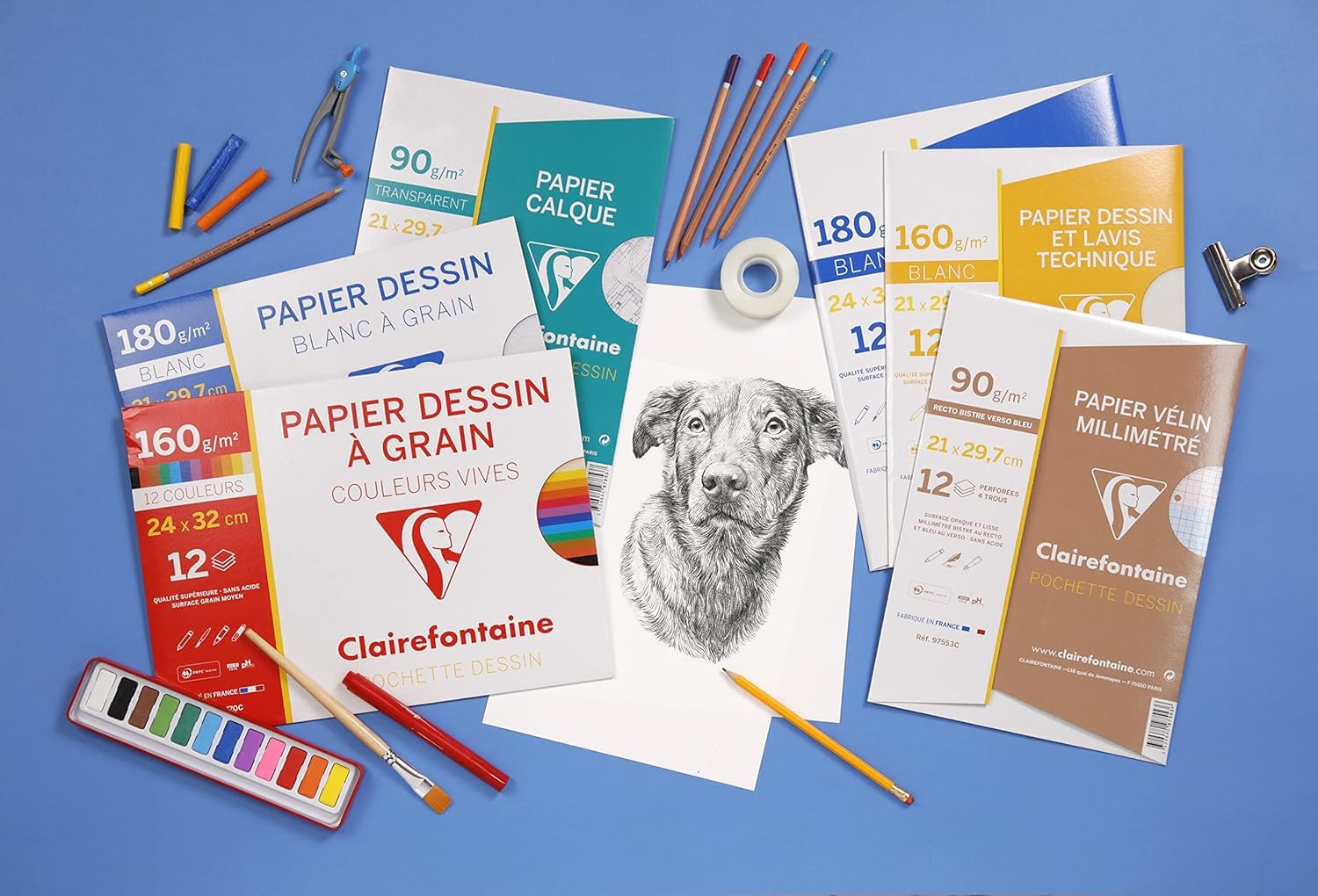 clairefontaine-zeichenpapier-mappe-din-a4-24x32-cm-180g-gek-rnt-12-b-gen image 4