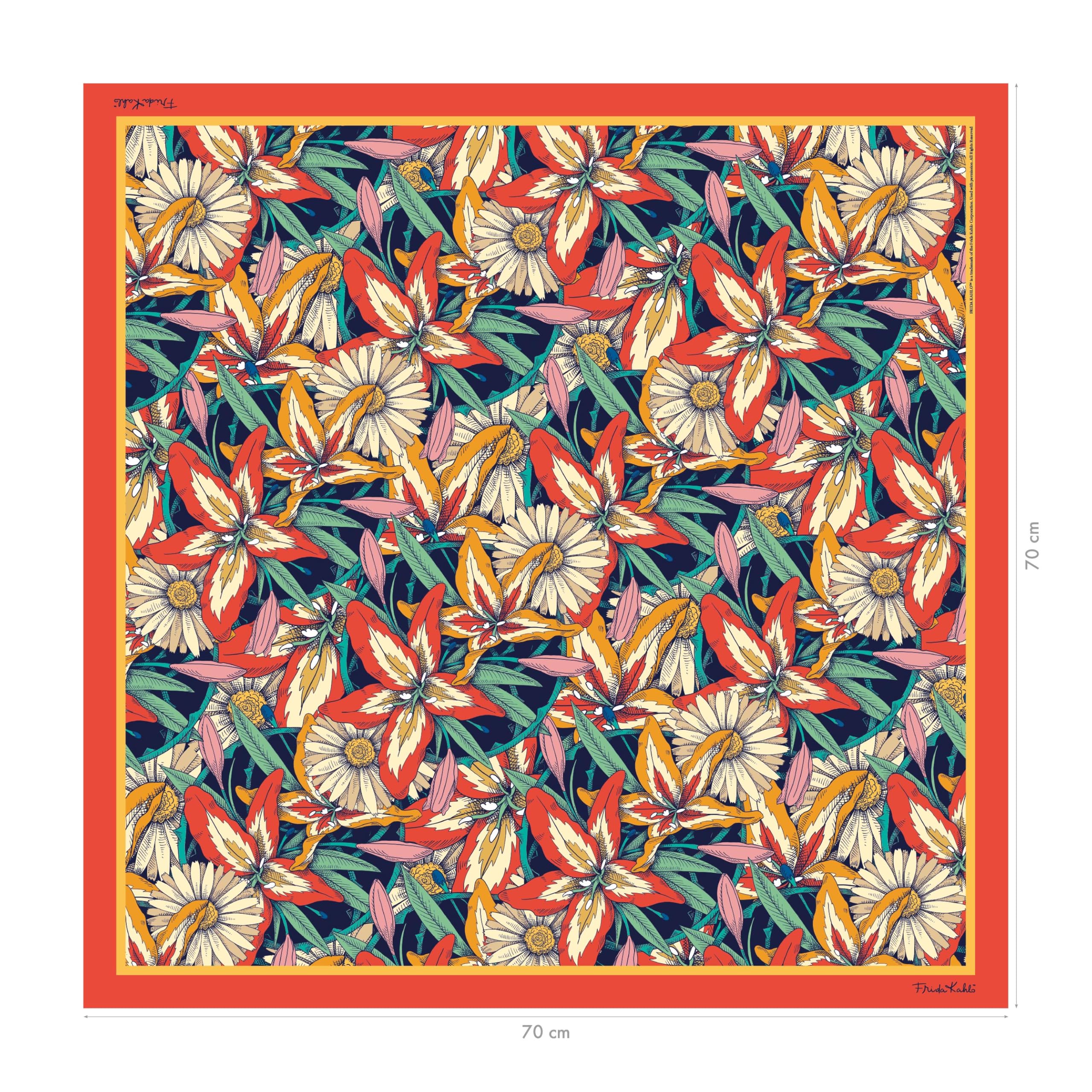 clairefontaine-frida-kahlo-satinschal-tuch-70x70-cm-100-polyester image 2
