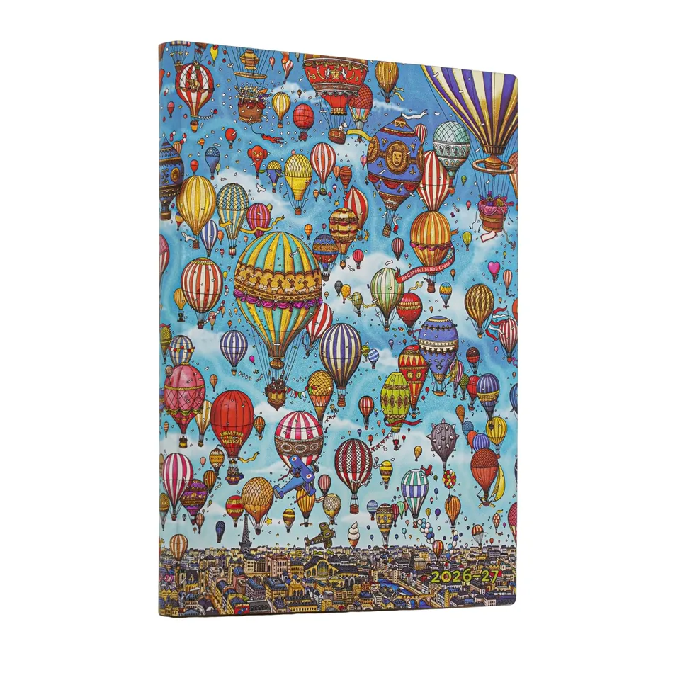 paperblanks-18-monatskalender-2027-festival-der-ballons-midi-horizontal-1-woche- image 1
