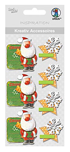 ursus-564000250-kreativ-accessoires-weihnachtsmann-und-schneestern-6-selbstklebe image 3