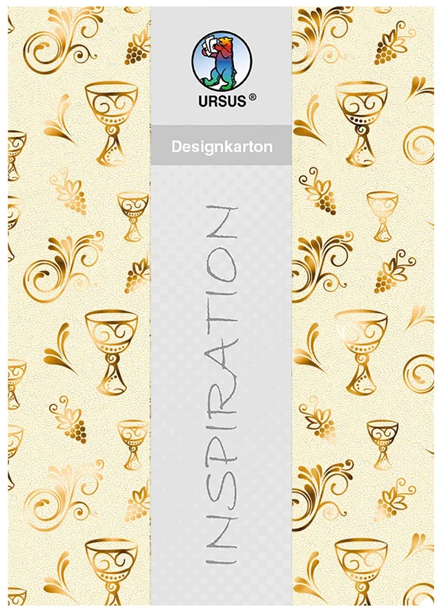 ursus-designkarton-charity-din-a4-kelche-gold-200-g-qm-5-blatt image 1