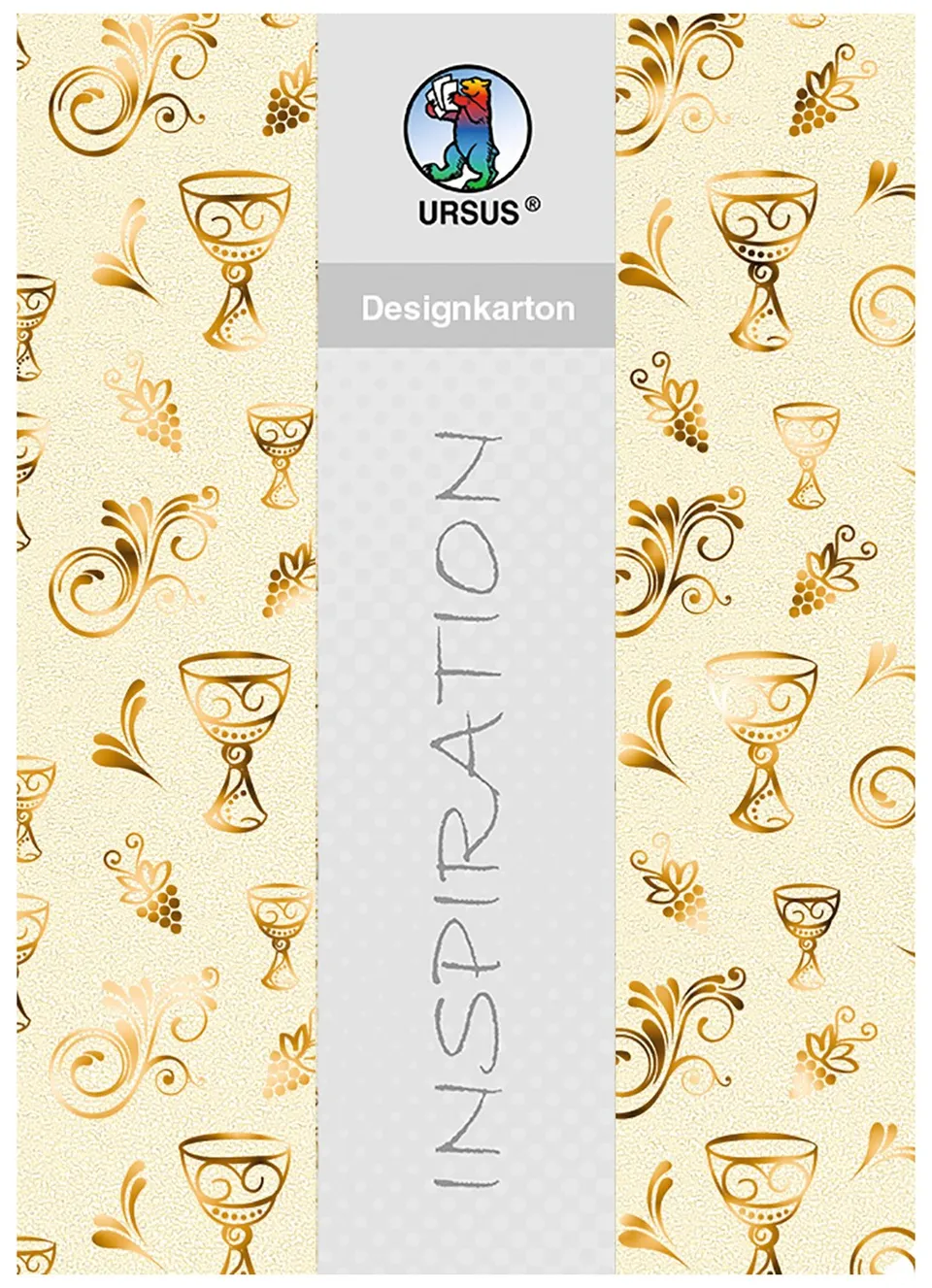 ursus-designkarton-charity-din-a4-kelche-gold-200-g-qm-5-blatt image 1