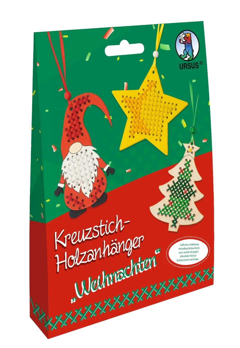 ursus-21440004-kreuzstich-anh-nger-holz-weihnachten-bastel-set-3-anh-nger-ca-10- image 1