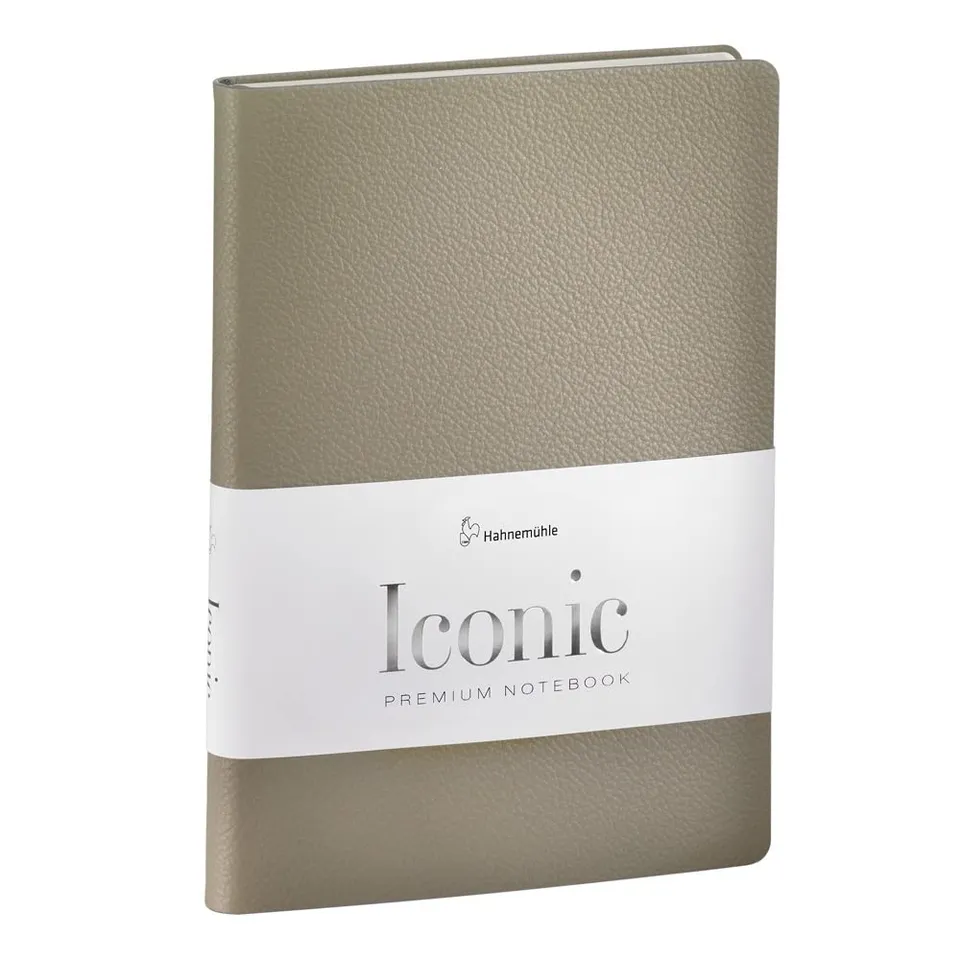 hahnem-hle-finenotes-iconic-notebook-taupe-a5-dot-grid-192-seiten-leder image 1