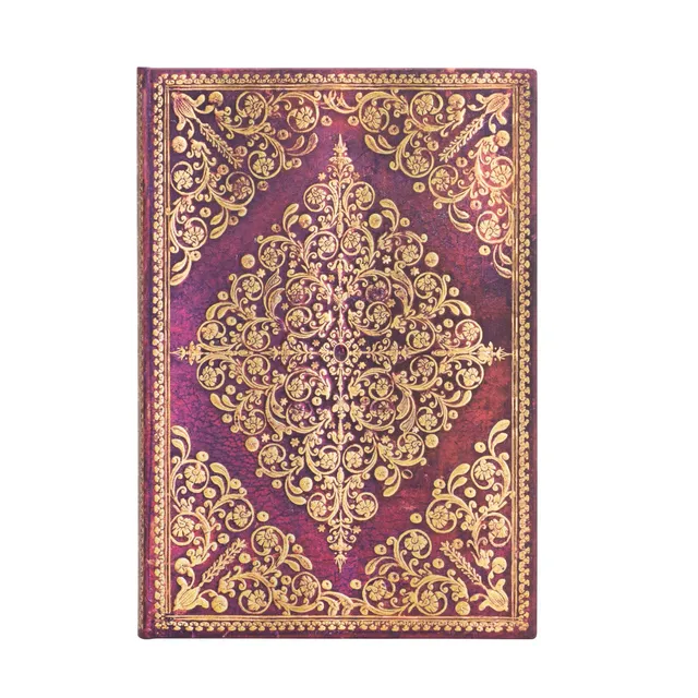 paperblanks-viola-diamond-rosette-midi-notizbuch-unliniert-hardcover-mit-elastik image 1