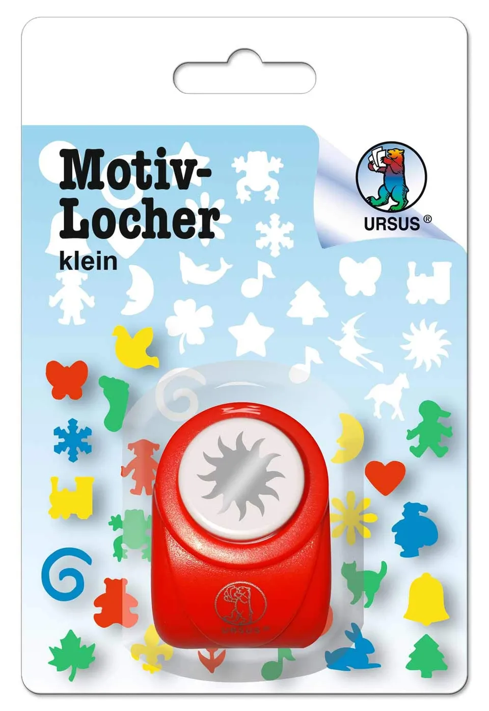 ursus-motivlocher-klein-sonne-papierstanzer-rot-16-mm-mit-druckknopf image 1