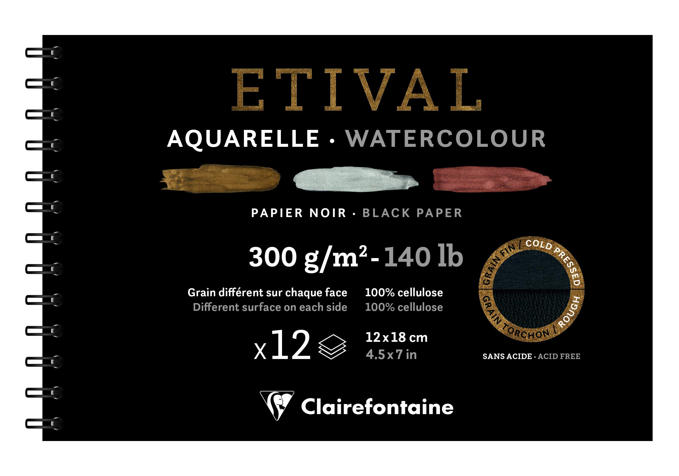 clairefontaine-etival-spiralalbum-schwarz-24x30cm-300g-12-blatt-zeichenpapier image 5