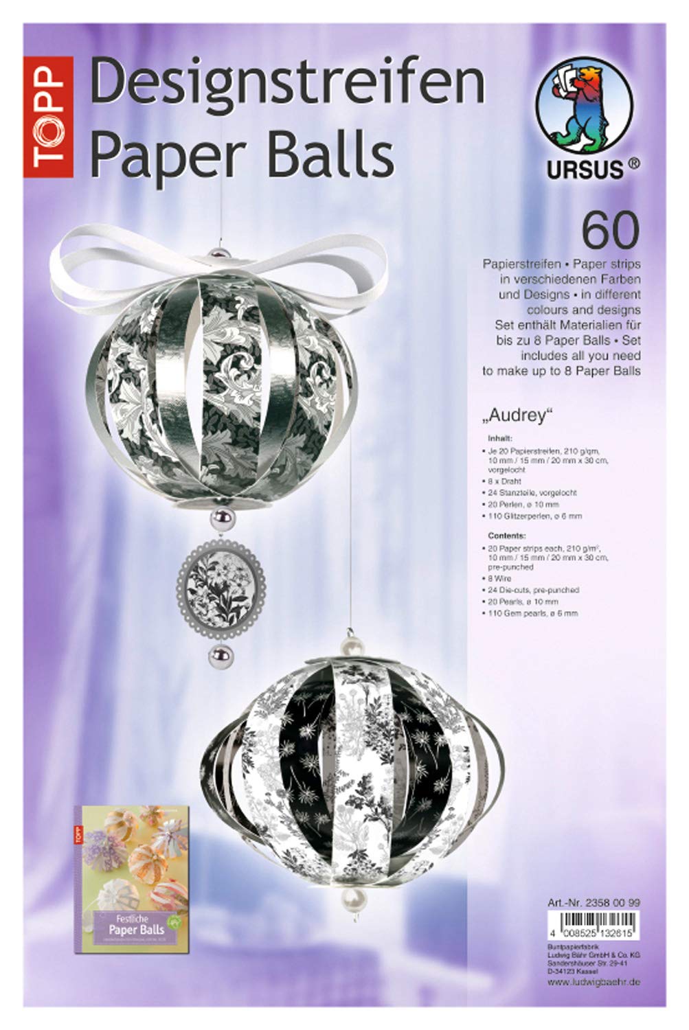 ursus-designstreifen-paper-balls-celine-material-f-r-bis-zu-8-kugeln-ca-10-cm image 4