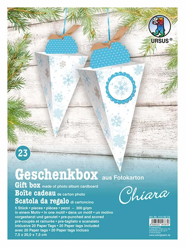 ursus-5140023-geschenkbox-chiara-schneestern-blau-5-geschenkboxen-aus-fotokarton image 1