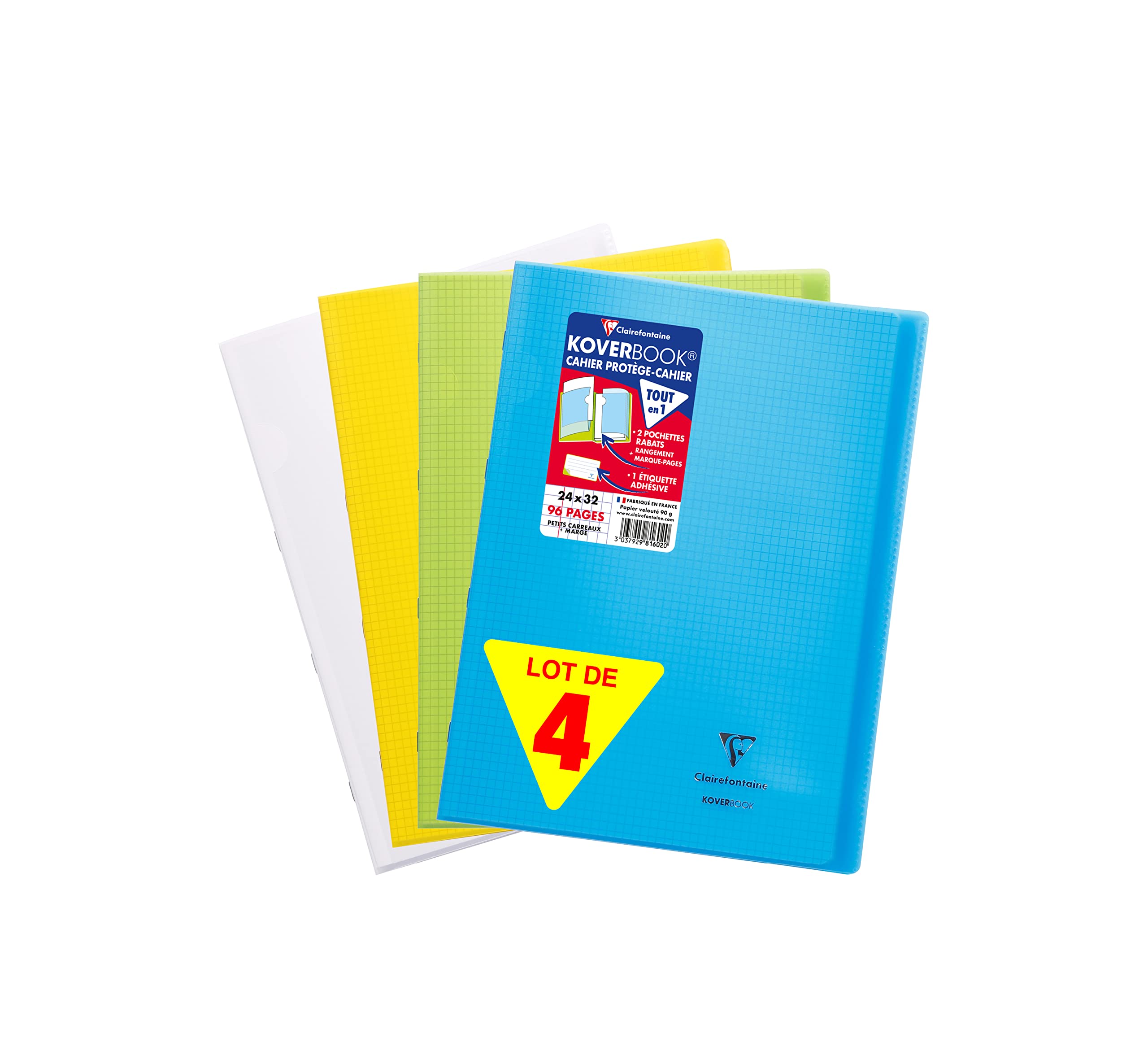 clairefontaine-981440amzc-koverbook-4-hefte-a4-48-blatt-seyes-90g-sortiert image 6