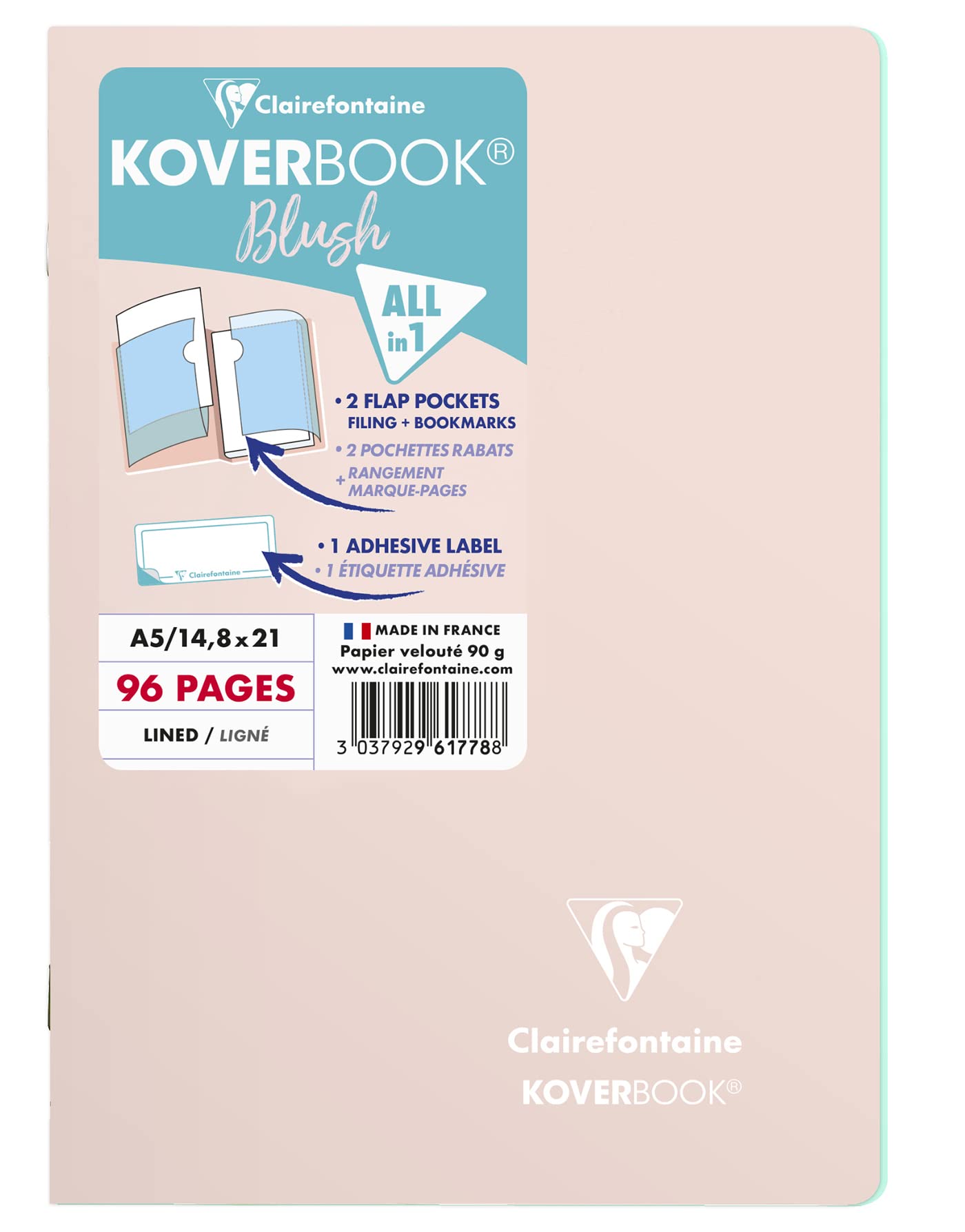 clairefontaine-koverbook-blush-heft-din-a5-48-blatt-liniert-eisblau-korallenrot image 8