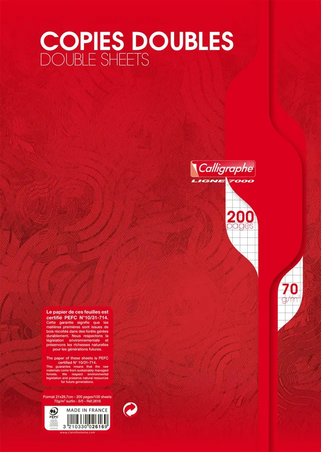 clairefontaine-calligraphe-2616c-klausurb-gen-mappe-a4-kariert-100-blatt-70g image 1
