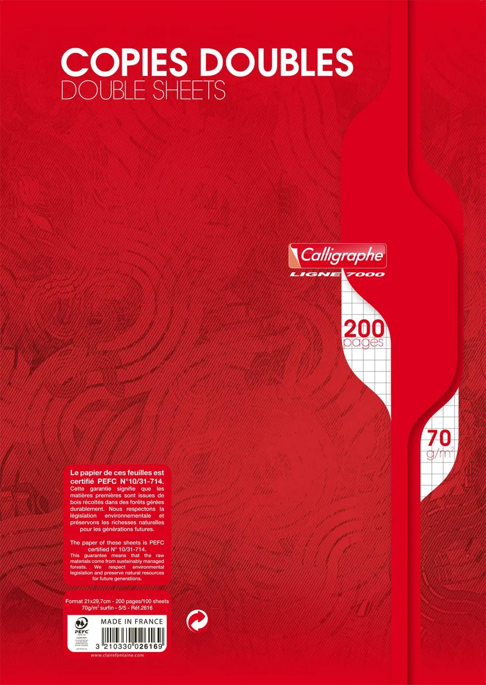 clairefontaine-calligraphe-2616c-klausurb-gen-mappe-a4-kariert-100-blatt-70g image 1