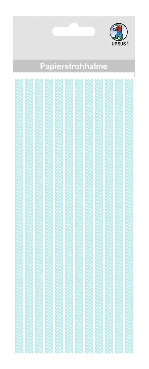 ursus-56750018-papierstrohhalme-chevron-hellblau-s-19-5-cm-24-st-ck image 1
