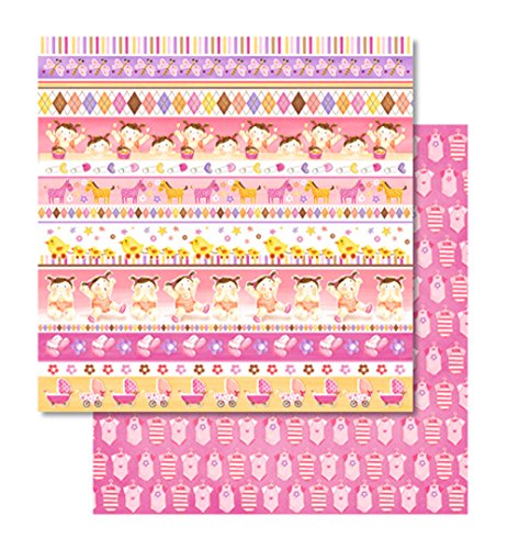 ursus-703000106-premium-glitter-scrapbook-paper-baby-girl-30-5-x-30-5-cm-5-blatt image 4