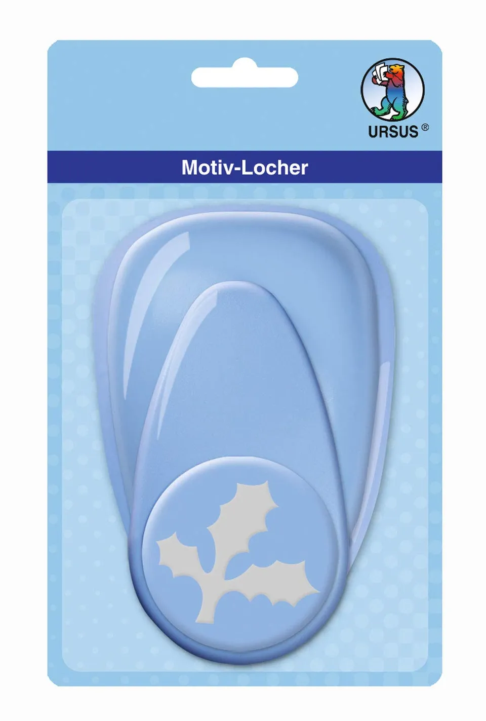 ursus-19450029-motivlocher-maxi-ilex-blatt-blau-50-8-mm image 1