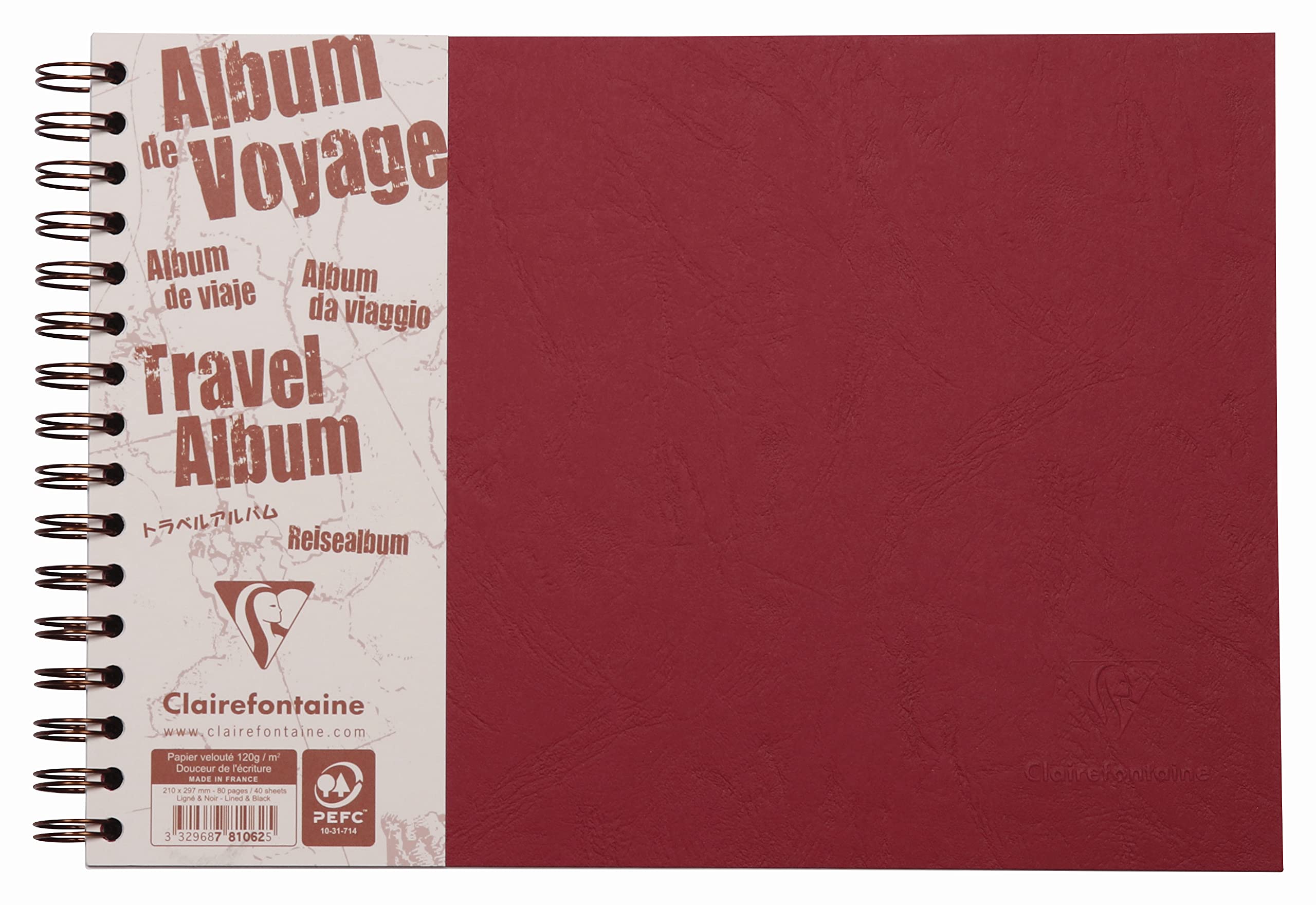 clairefontaine-age-bag-reisealbum-din-a4-quer-liniert-blanko-tabakbraun image 6