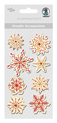 ursus-564000211-kreativ-accessoires-schneestern-rot-8-selbstklebende-sticker image 3