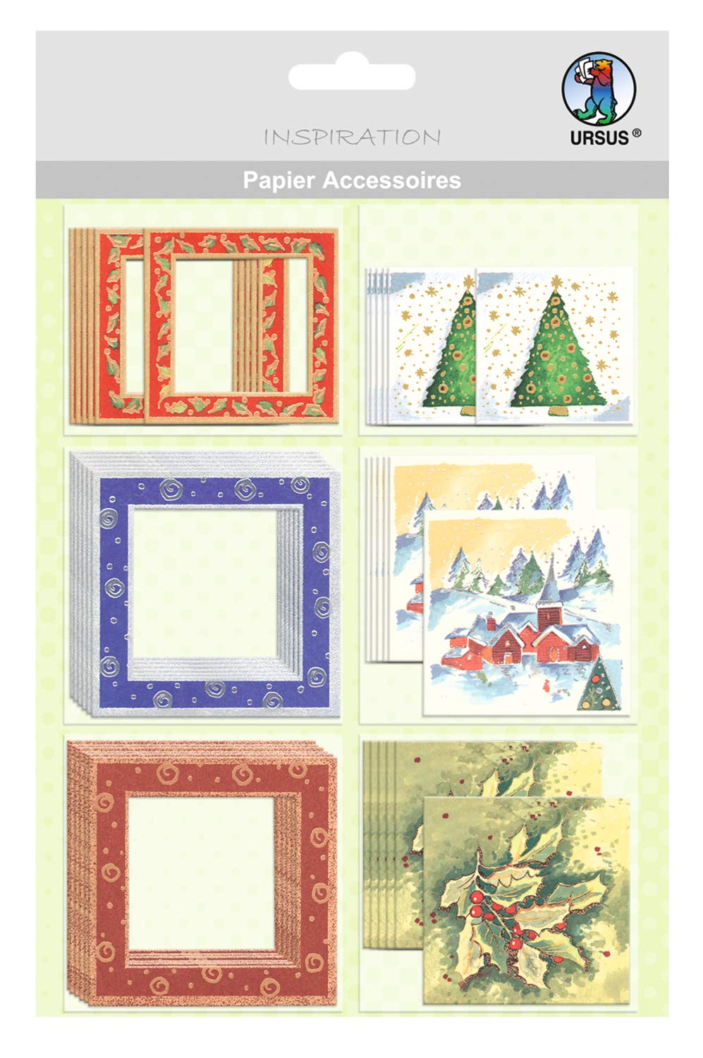 ursus-56500012-papier-accessoires-weihnachtsmotive-36-st-ck-6-motive-einseitig-b image 1