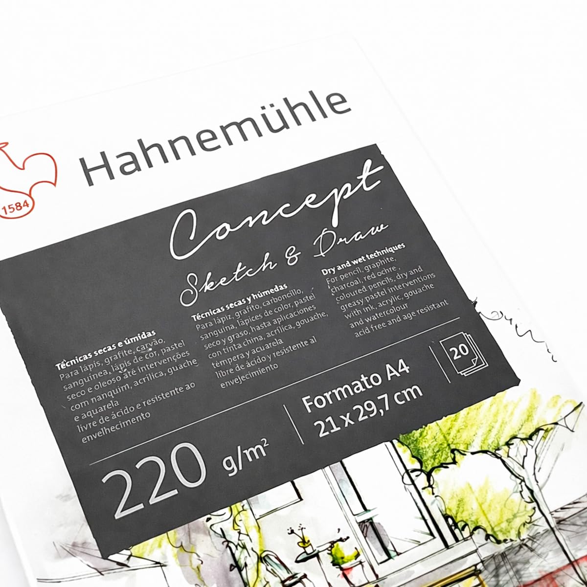 hahnem-hle-concept-sketch-draw-skizzenblock-a4-220-g-m-20-blatt image 6