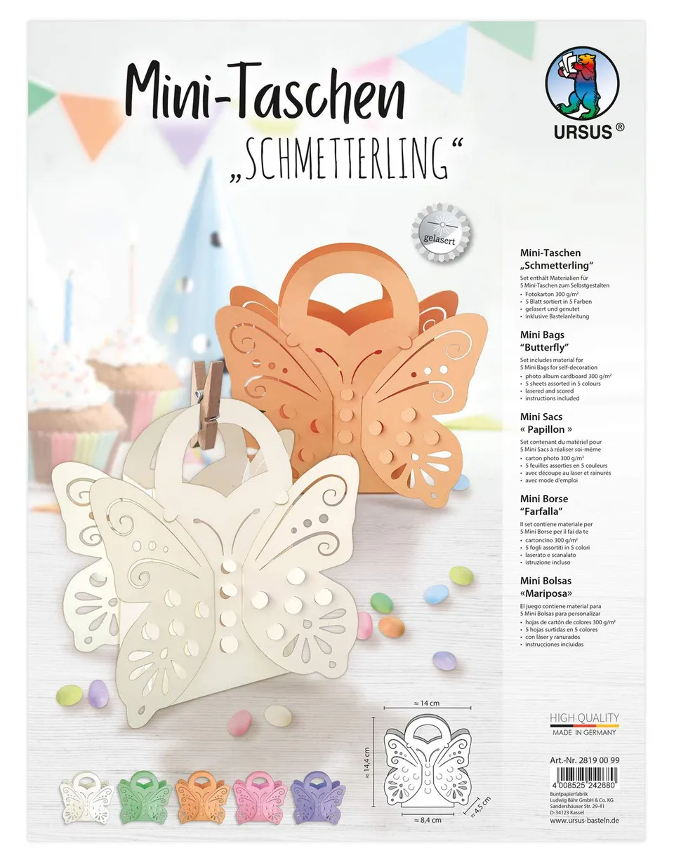 ursus-5-mini-taschen-schmetterling-dekorations-set image 1