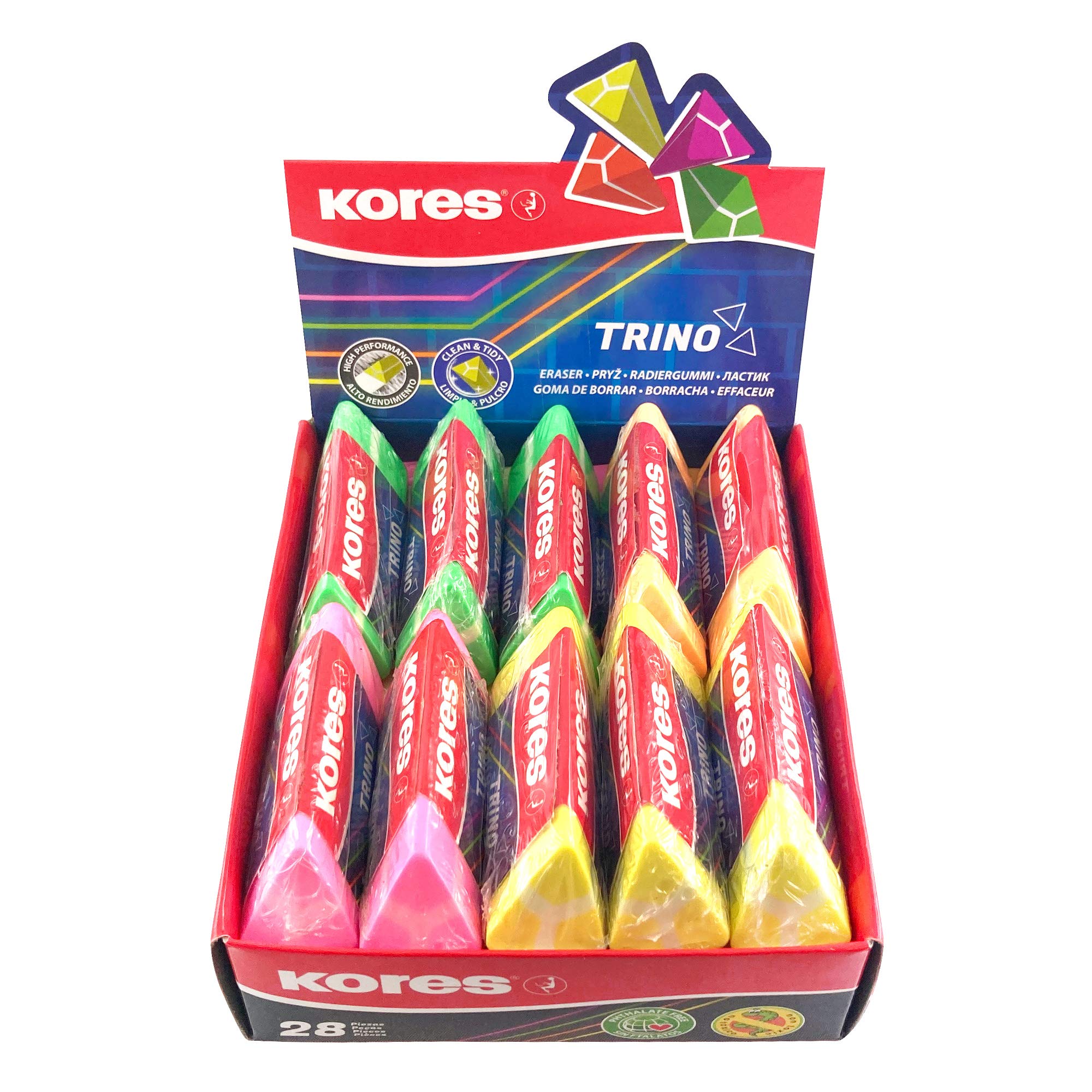 kores-design-radierer-trino-pvc-radierer-dreieckig-28-st-ck-neon image 2