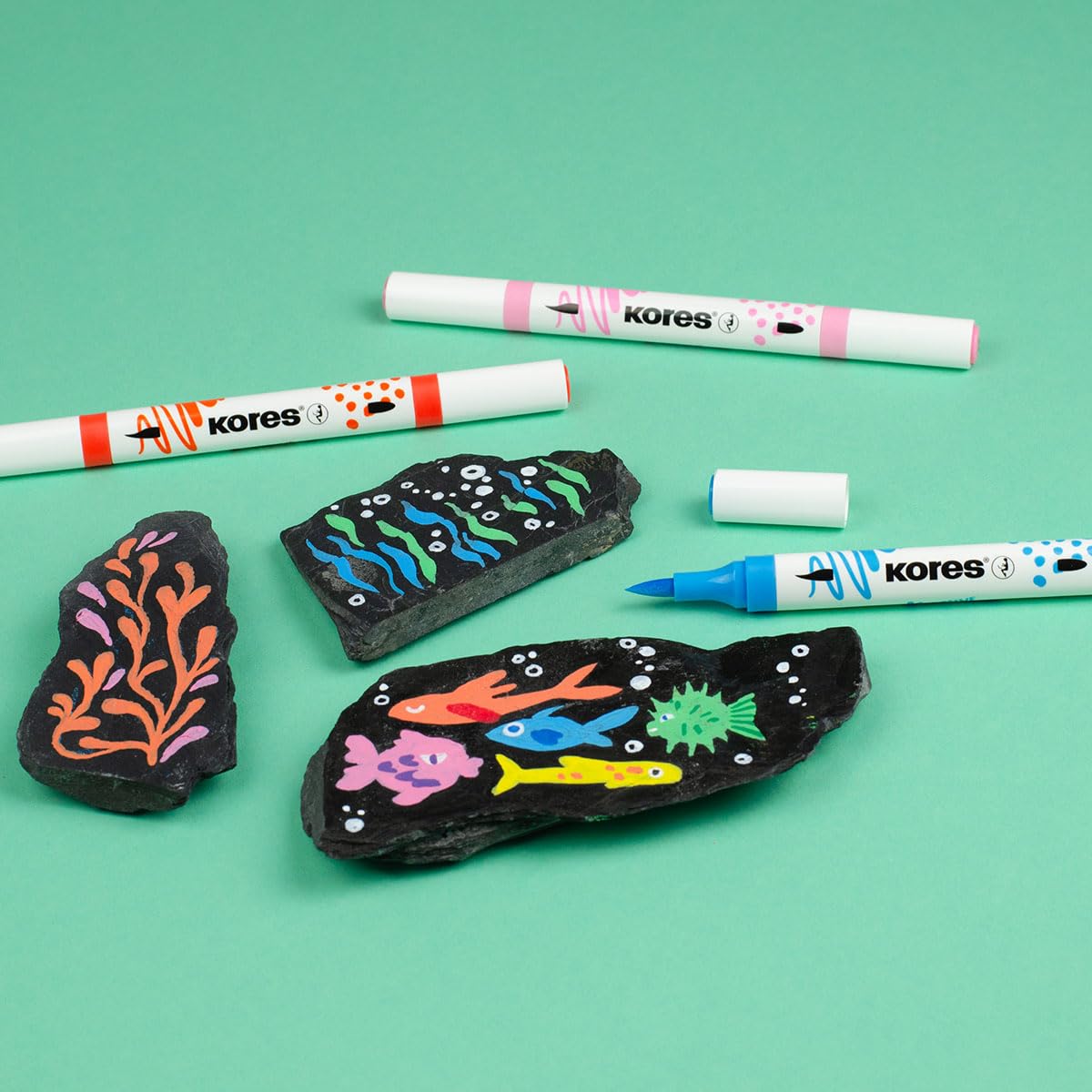 kores-kreative-marker-acryl-duo-tip-set-acrylmarker-6-farben-mit-pinsel-und-kege image 6