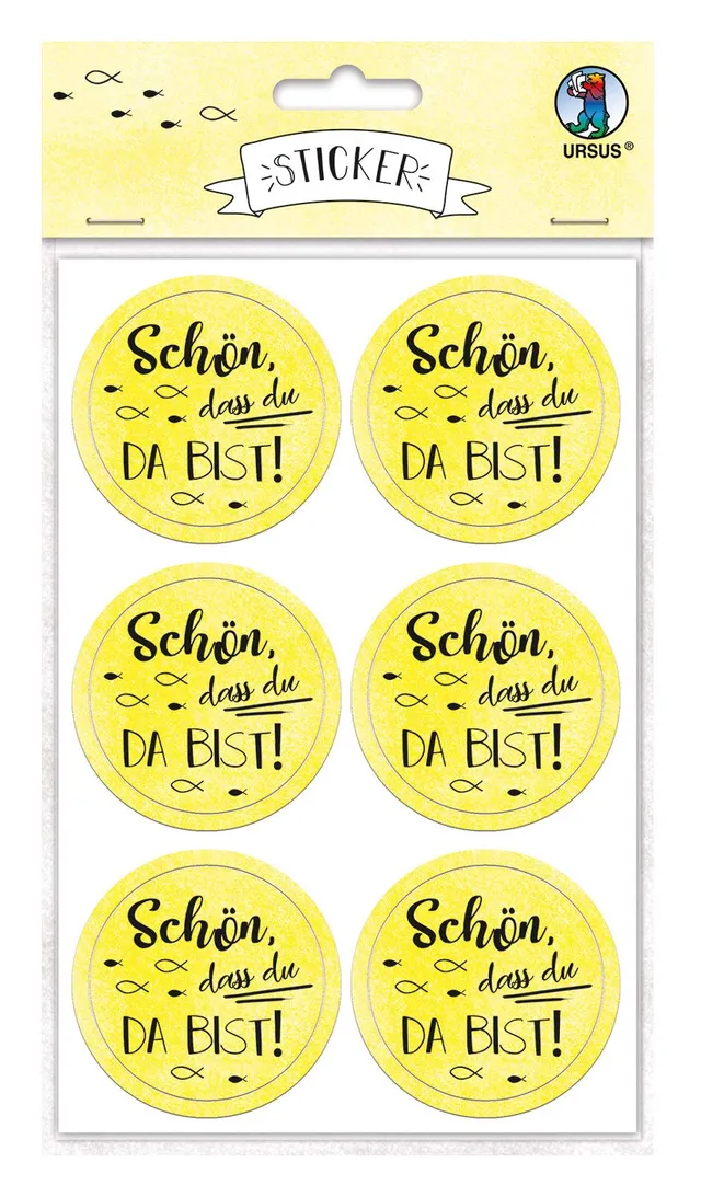ursus-59510013f-sticker-sch-n-dass-du-da-bist-citronengelb-24-st-ck-4-8-cm image 1