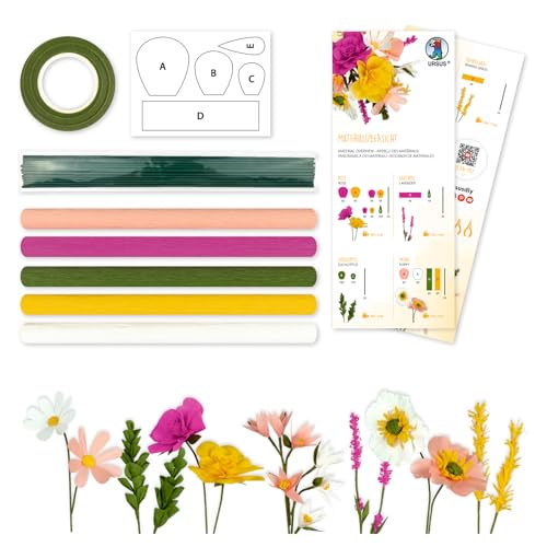 ursus-27030001f-diy-set-blumen-gelb-aus-krepppapier-rose-lavendel-mohn image 7
