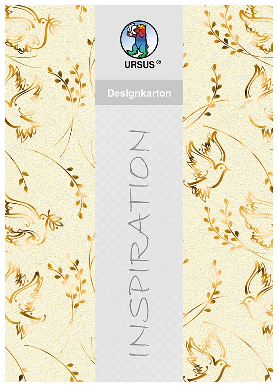 ursus-designkarton-charity-din-a4-tauben-gold-200-g-qm-5-blatt image 1