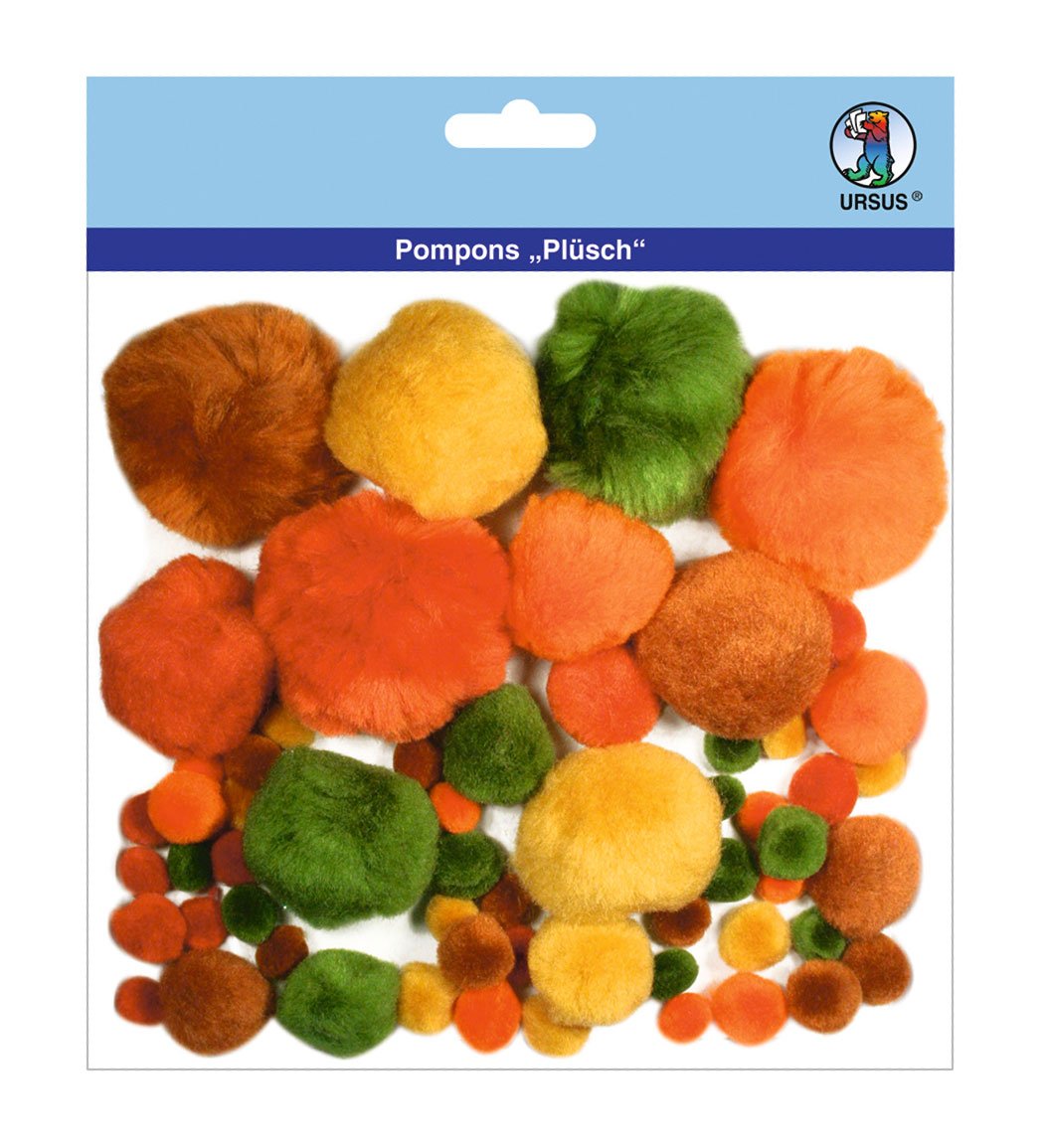 ursus-pompons-pl-sch-herbstfarben-60-st-ck-1-5-cm-zum-basteln image 1