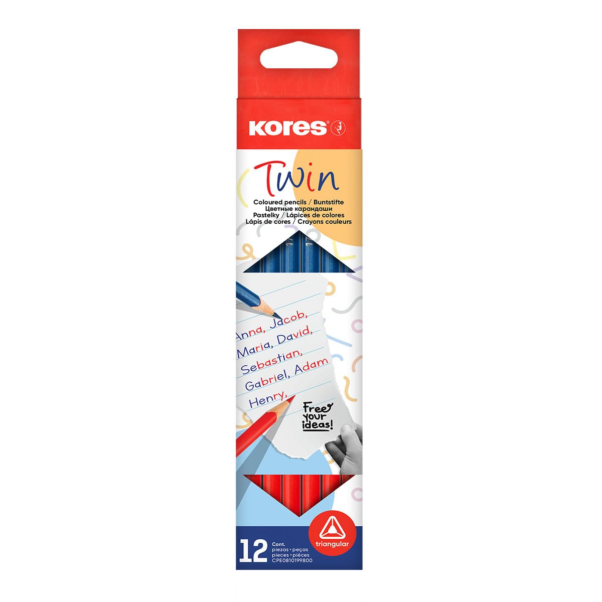 kores-twin-94871-silbenstifte-rot-blau-doppelseitig-12-st-ck-dreieckig image 1