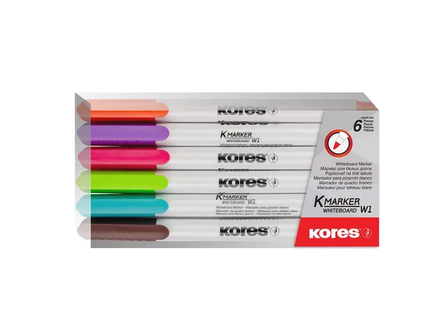 kores-k-marker-whiteboard-marker-set-6-bunte-farben-feine-spitze image 1
