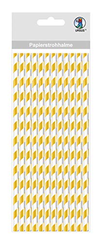 ursus-56850003-papierstrohhalme-mit-streifen-gold-folie-gr-e-s-19-5-cm-24-st-ck image 2