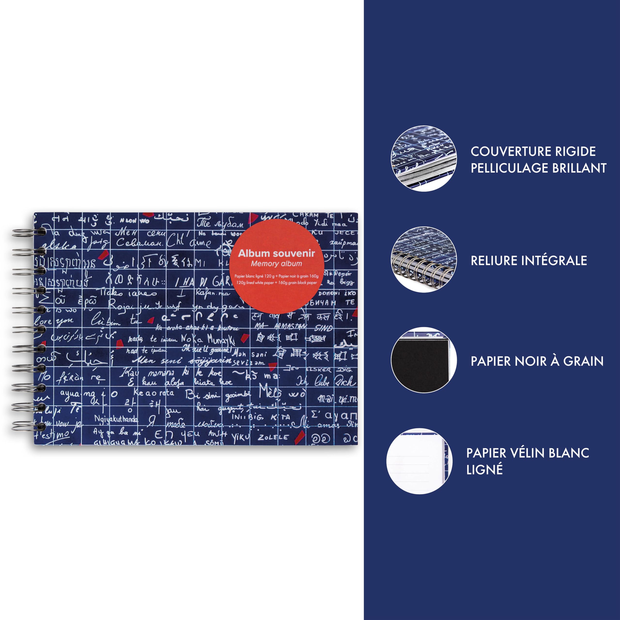 clairefontaine-le-mur-des-je-t-aime-souveniralbum-din-a5-liniert-blanko-120g image 3