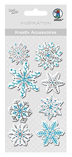 ursus-564000212-kreativ-accessoires-schneestern-blau-8-selbstklebende-sticker image 3