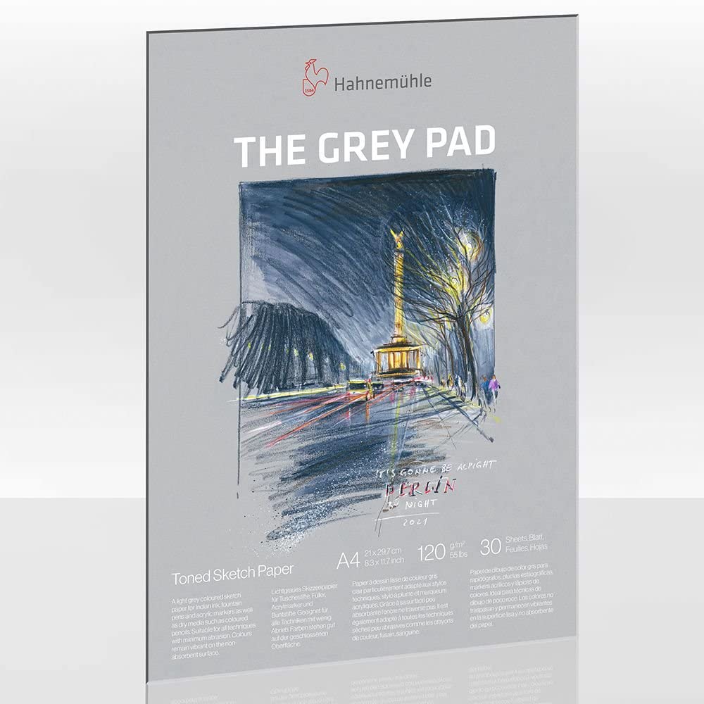 hahnem-hle-the-grey-pad-skizzenblock-a4-120-g-m-30-blatt-grau image 2