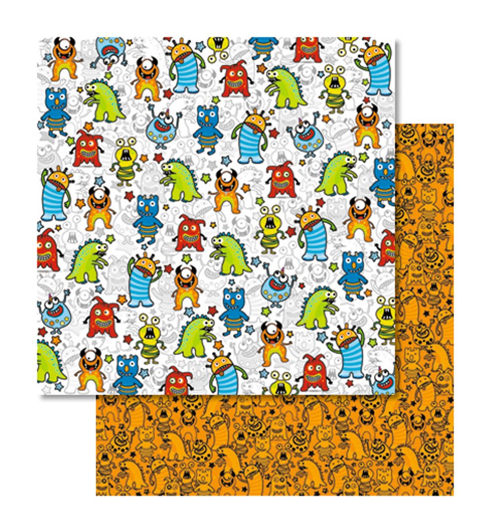 ursus-premium-glitter-scrapbook-paper-monster-motiv-193-30-5-x-30-5-cm-190-g-qm- image 2