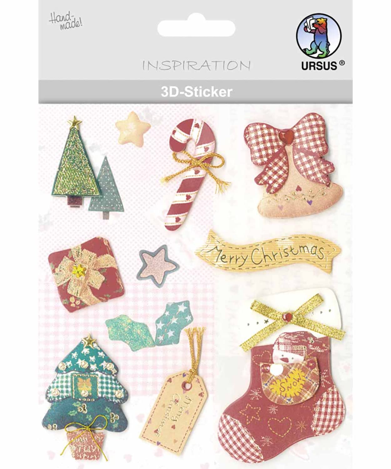 ursus-56330010-3d-sticker-set-christmas-7-bogen-selbstklebend image 2