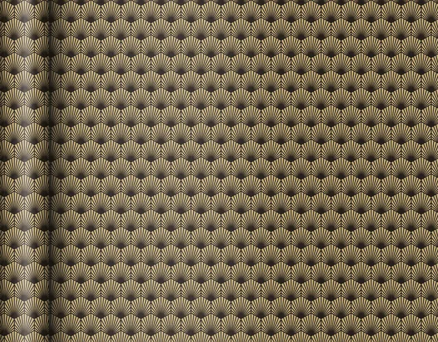 clairefontaine-223849c-tiny-rolls-geschenkpapier-art-deco-schwarz-70-g-5-x-0-35- image 1